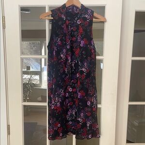 🩷Calvin Klein Elegant Floral Sleeveless Dress - Black, red and Purple